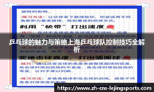 乒乓球的魅力与策略上海乒乓球队控制技巧全解析